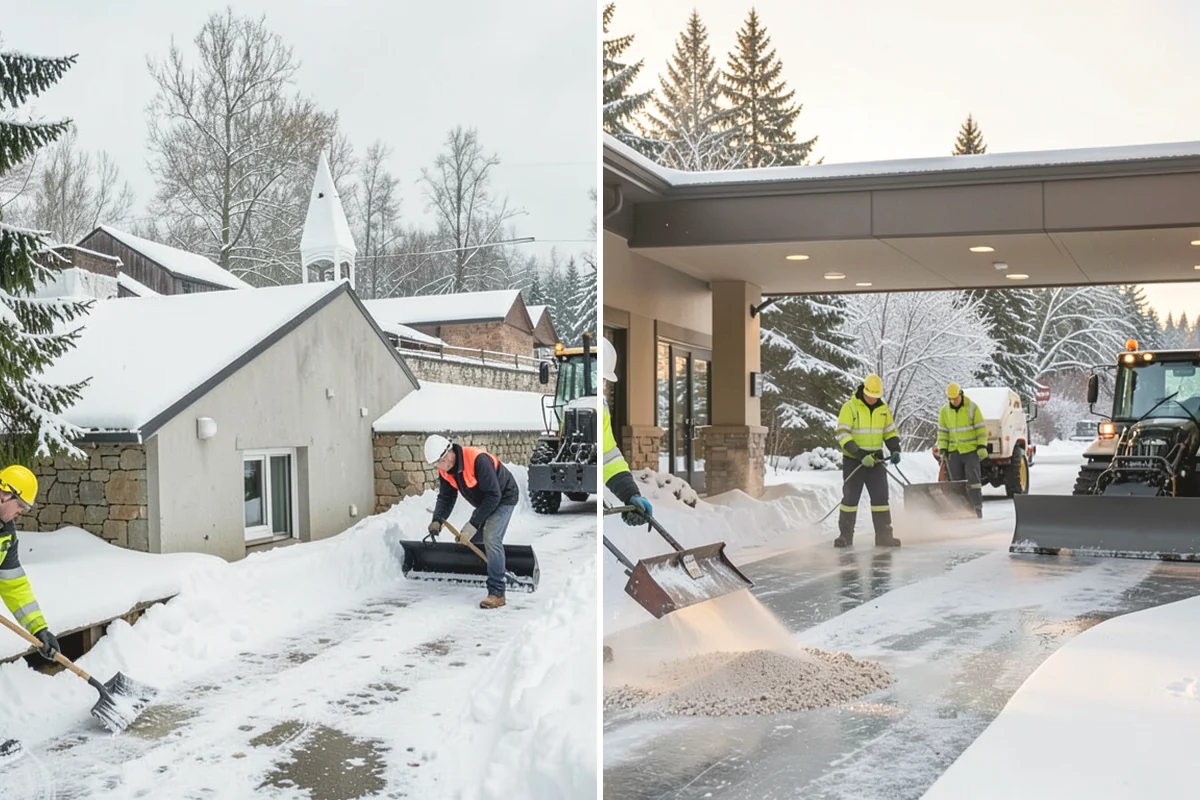 Business Park Deicing in University Place, Pierce County, WA - Map internal drives, entrances, and cross-park walks with management