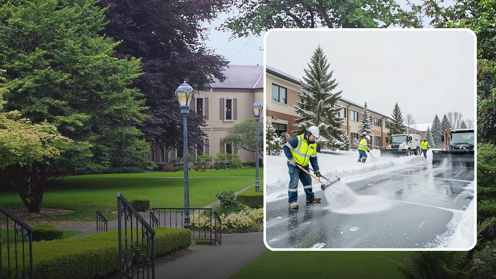 Business Park Deicing in Woodinville, King County, WA - Deicing for business parks, coordinating ice control across multiple buildings, shared drives, and connecting walkways in one...