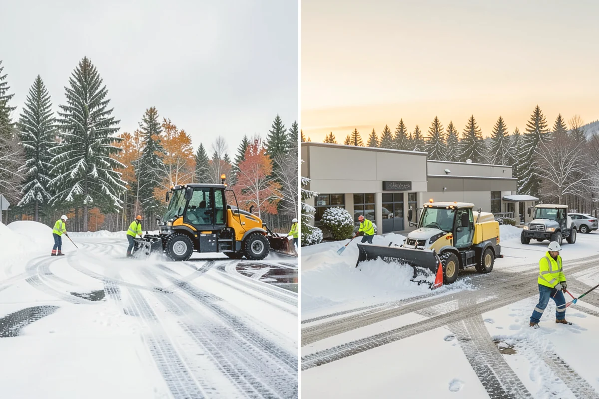 Business Park Parking Lot Snow Removal in Algona, King County, WA - Map internal roads, tenant lots, and junctions across the park