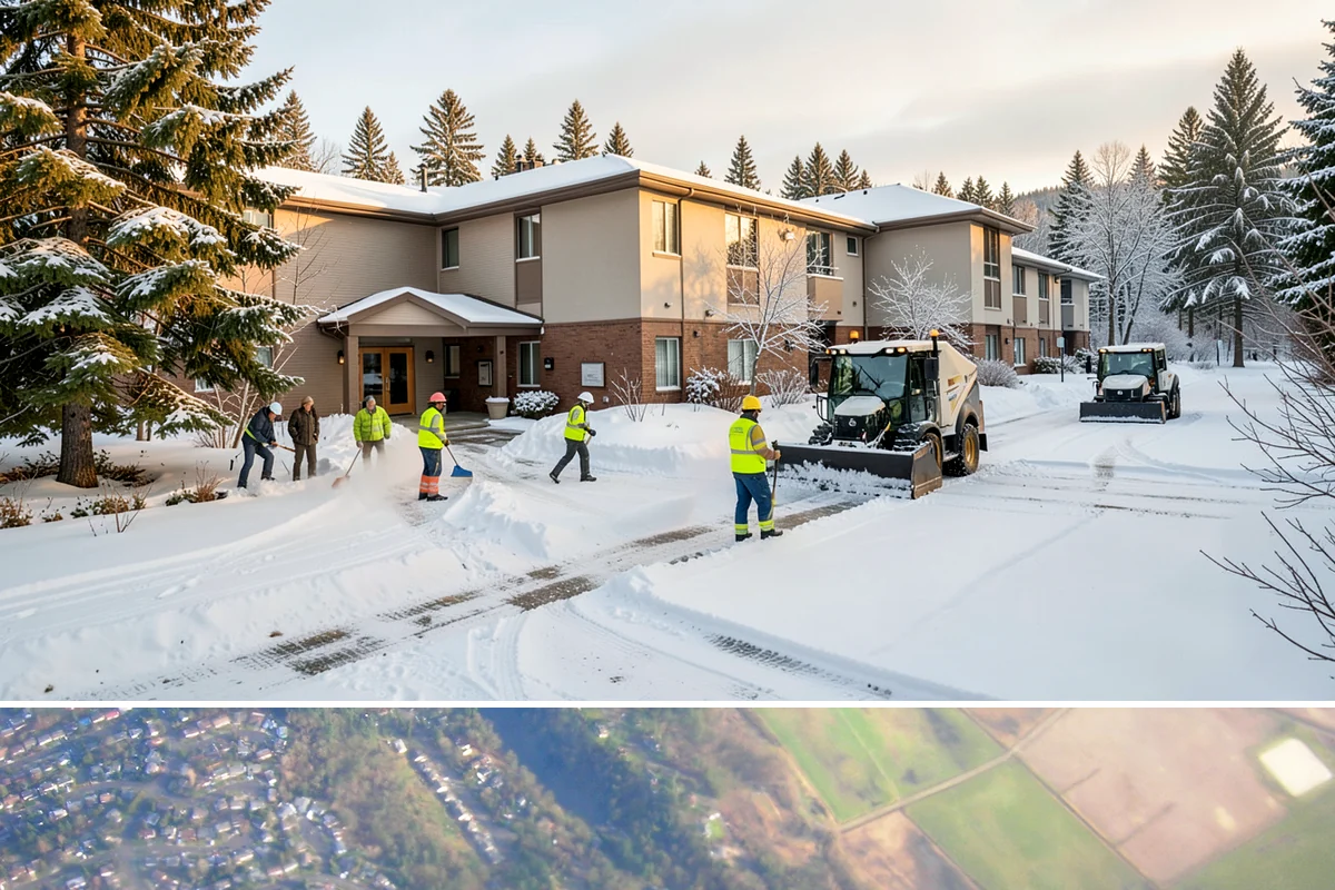 Business Park Parking Lot Snow Removal in Algona, King County, WA - Business park lots across the Puget Sound region need the most winter clearing from December through February during peak freeze...