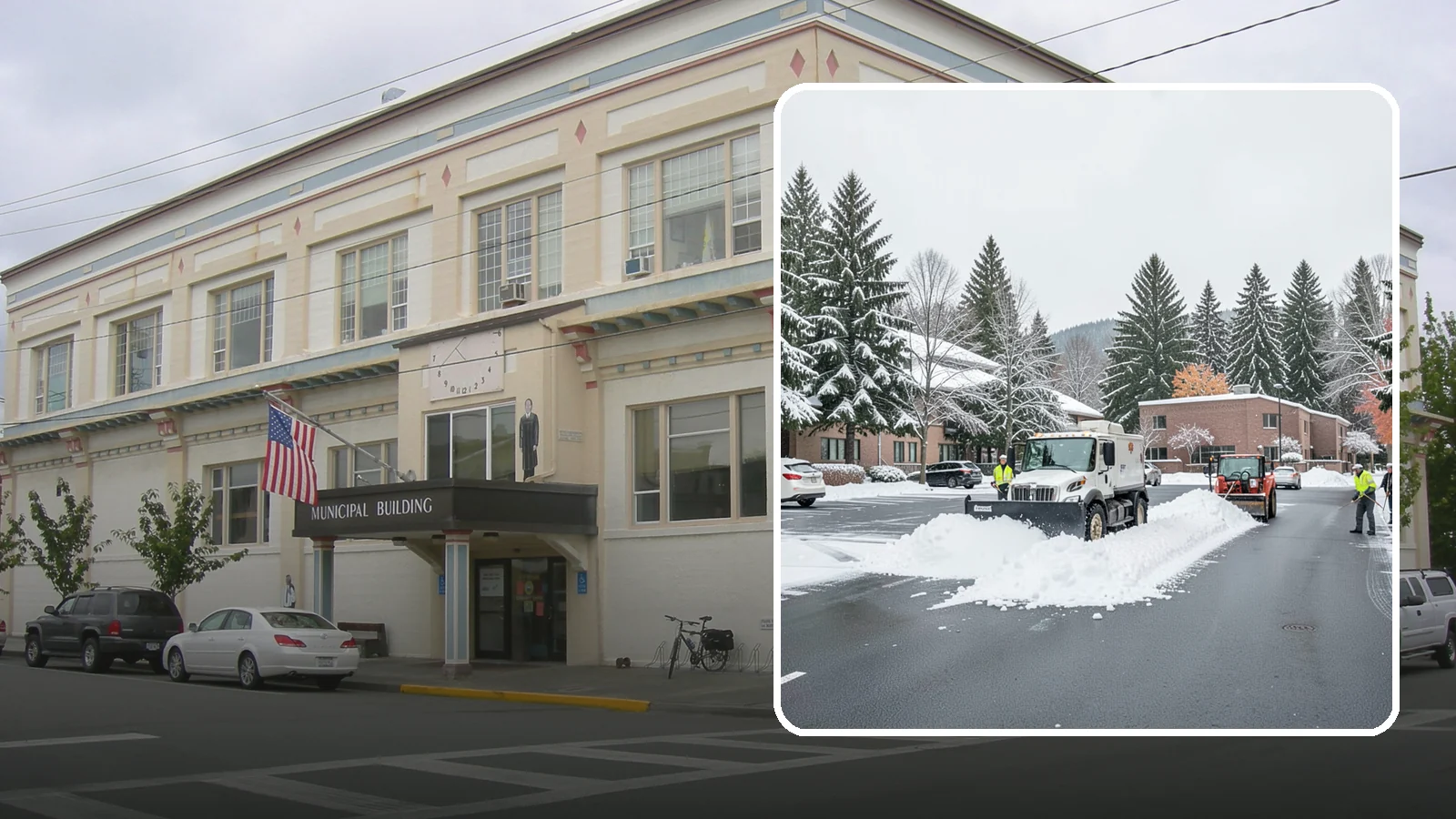 Business Park Parking Lot Snow Removal in Anacortes, Skagit County, WA - We clear multi-building business park lots and connecting roads so Western Washington tenants reach work in winter.