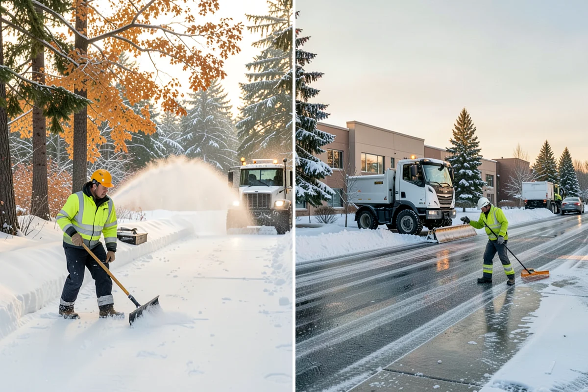 Business Park Parking Lot Snow Removal in Arlington, Snohomish County, WA - Map internal roads, tenant lots, and junctions across the park