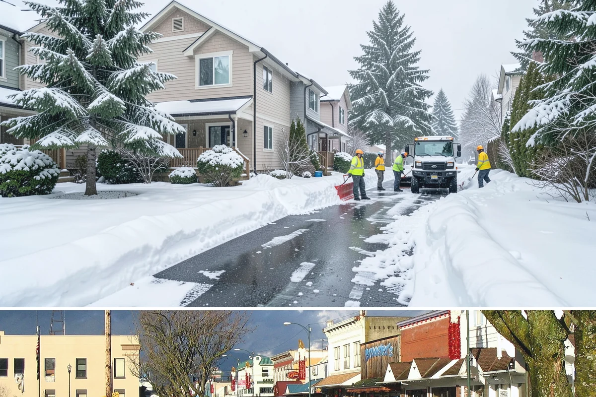 Business Park Parking Lot Snow Removal in Arlington, Snohomish County, WA - Business park lots across the Puget Sound region need the most winter clearing from December through February during peak freeze...