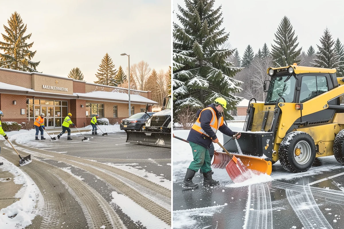Business Park Parking Lot Snow Removal in Bellevue, King County, WA - Map internal roads, tenant lots, and junctions across the park