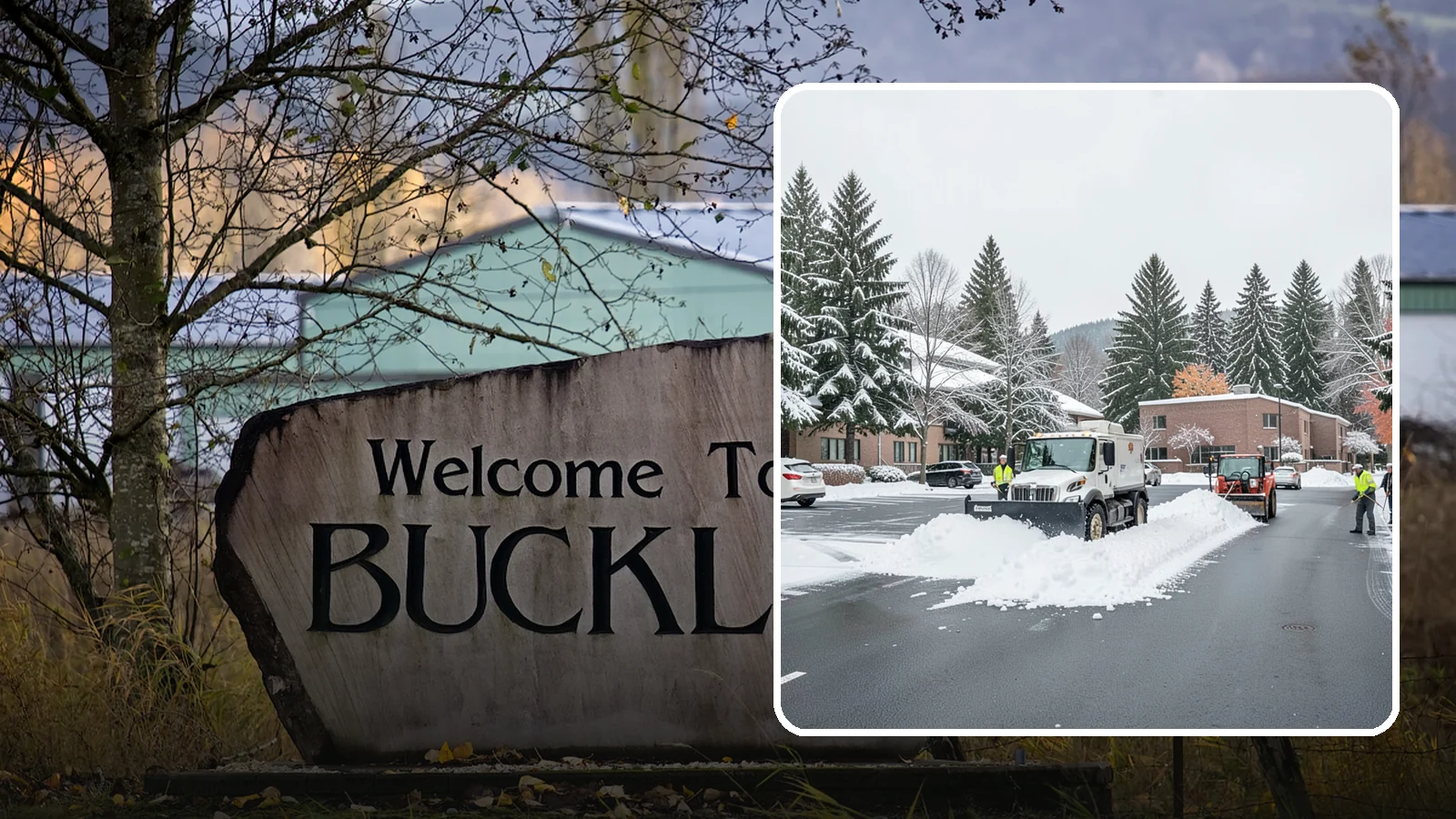 Business Park Parking Lot Snow Removal in Buckley, Pierce County, WA - We clear multi-building business park lots and connecting roads so Western Washington tenants reach work in winter.