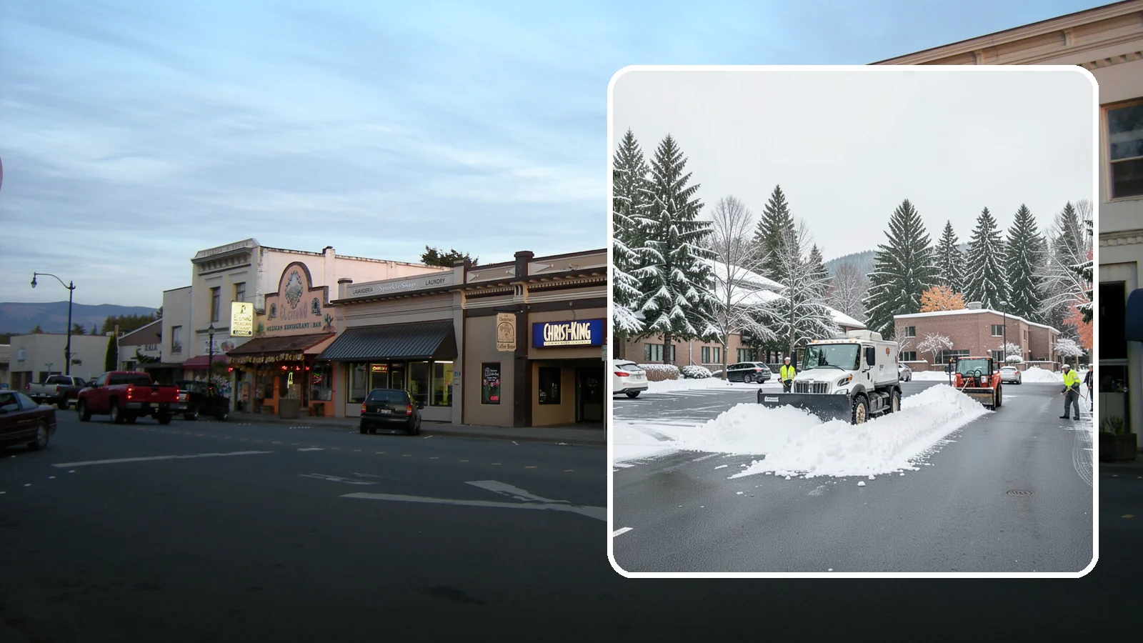 Business Park Parking Lot Snow Removal in Burlington, Skagit County, WA - We clear multi-building business park lots and connecting roads so Western Washington tenants reach work in winter.