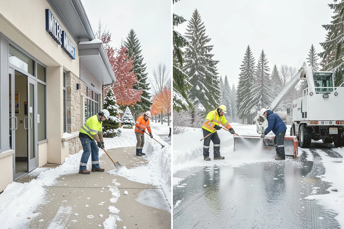 Business Park Parking Lot Snow Removal in Carnation, King County, WA - Map internal roads, tenant lots, and junctions across the park
