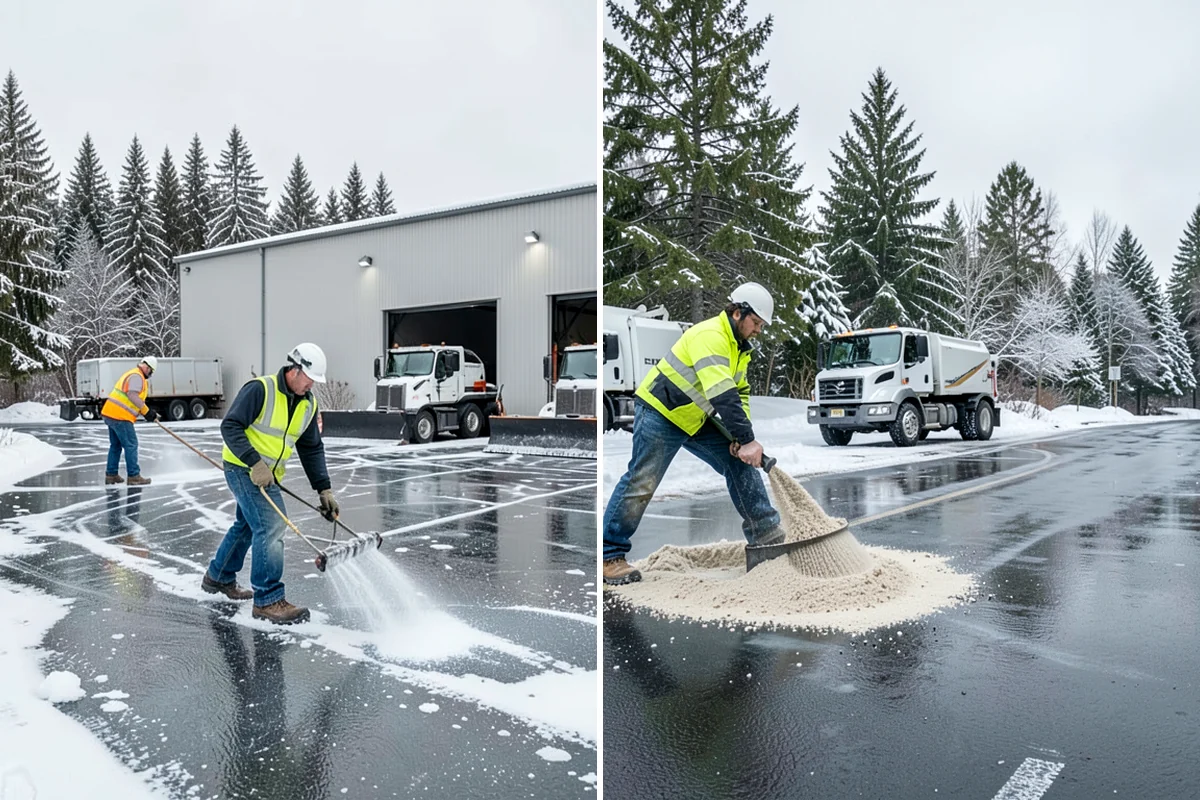 Business Park Parking Lot Snow Removal in Clyde Hill, King County, WA - Map internal roads, tenant lots, and junctions across the park