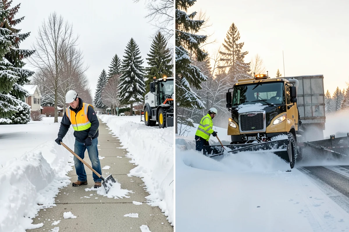 Business Park Parking Lot Snow Removal in Concrete, Skagit County, WA - Map internal roads, tenant lots, and junctions across the park