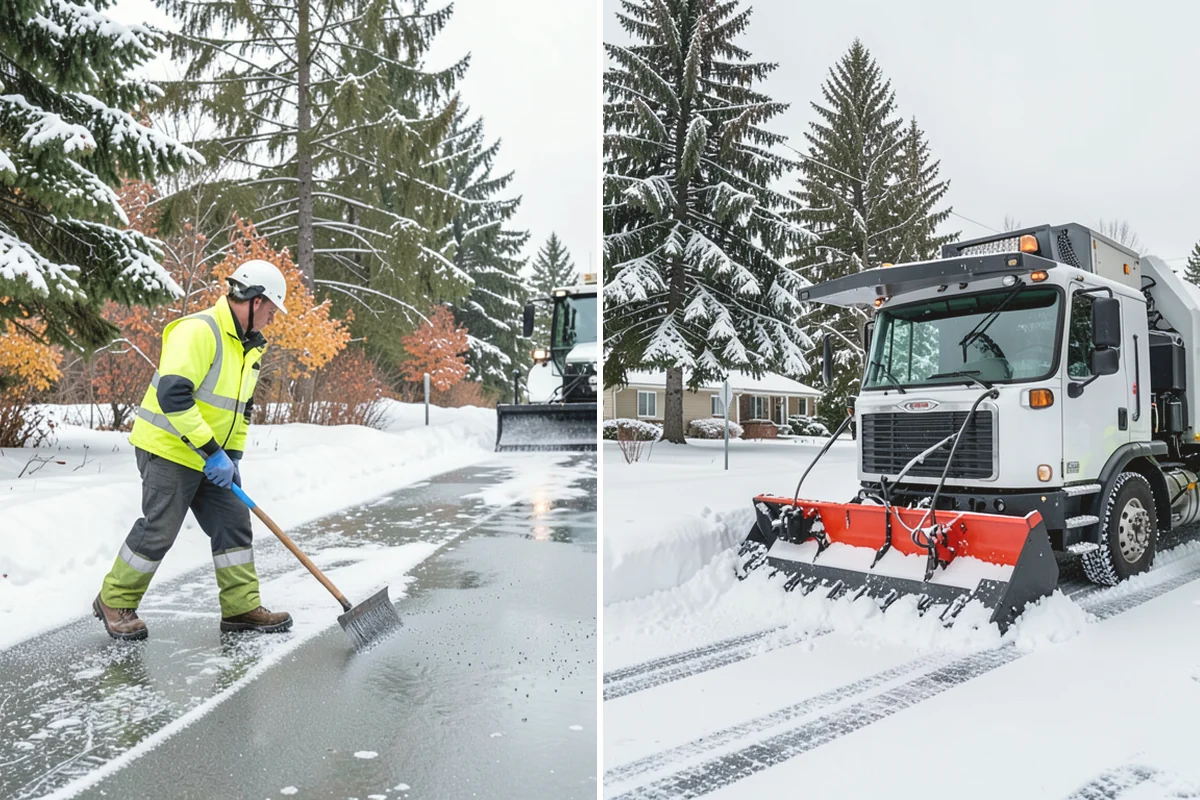 Business Park Parking Lot Snow Removal in Covington, King County, WA - Map internal roads, tenant lots, and junctions across the park