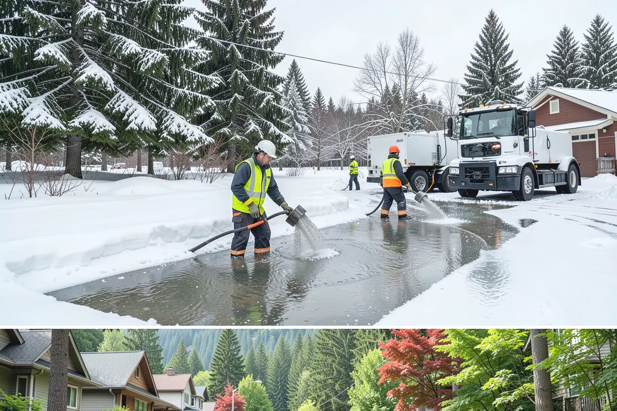 Business Park Parking Lot Snow Removal in Darrington, Snohomish County, WA - Business park lots across the Puget Sound region need the most winter clearing from December through February during peak freeze...