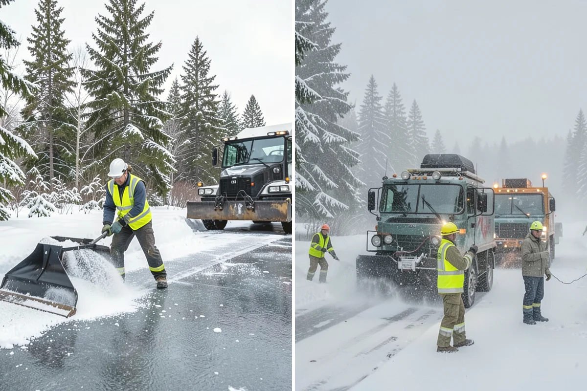 Business Park Parking Lot Snow Removal in Duvall, King County, WA - Map internal roads, tenant lots, and junctions across the park