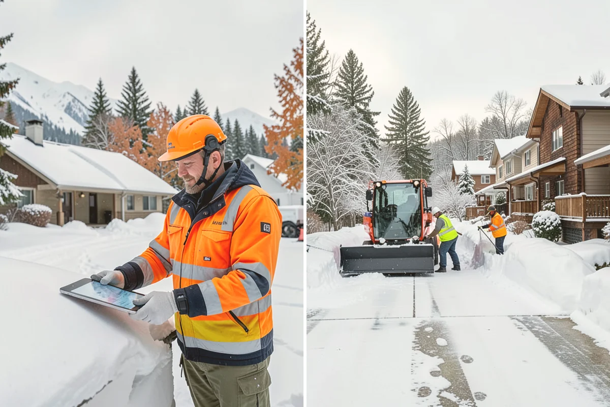 Business Park Parking Lot Snow Removal in Eatonville, Pierce County, WA - Map internal roads, tenant lots, and junctions across the park