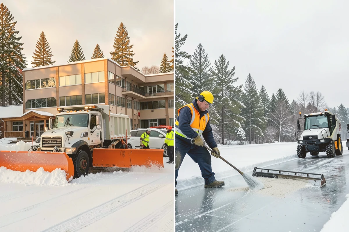 Business Park Parking Lot Snow Removal in Edmonds, Snohomish County, WA - Map internal roads, tenant lots, and junctions across the park