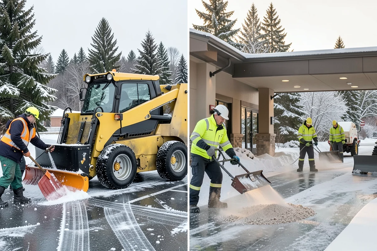Business Park Parking Lot Snow Removal in Everett, Snohomish County, WA - Map internal roads, tenant lots, and junctions across the park