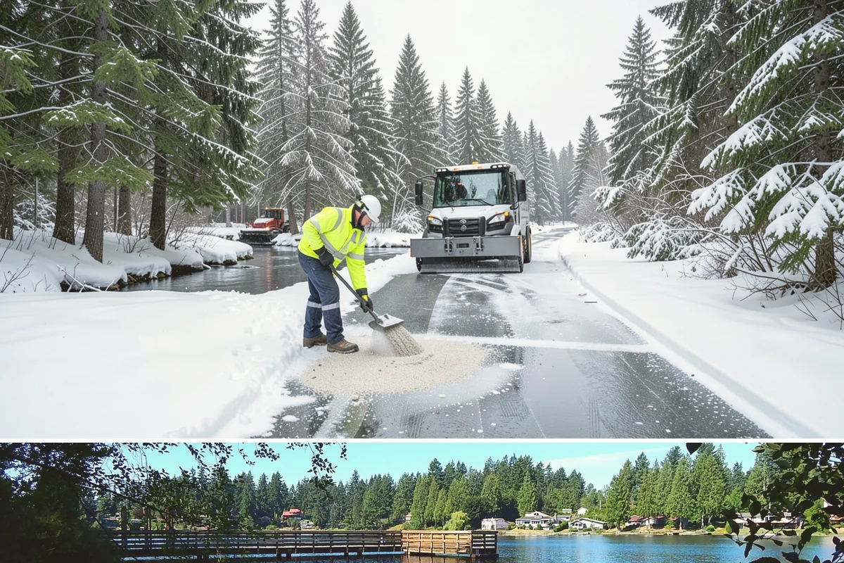 Business Park Parking Lot Snow Removal in Federal Way, King County, WA - Business park lots across the Puget Sound region need the most winter clearing from December through February during peak freeze...