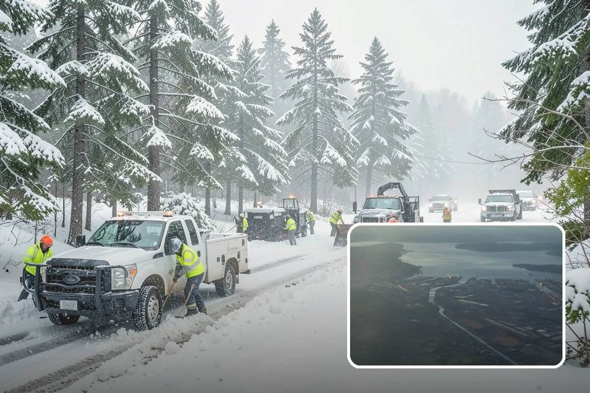 Business Park Parking Lot Snow Removal in Fife, Pierce County, WA - Shared internal roads open first so tenants can circulate