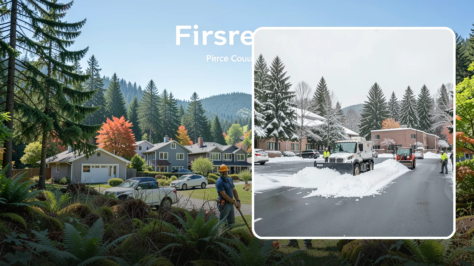 Business Park Parking Lot Snow Removal in Fircrest, Pierce County, WA - We clear multi-building business park lots and connecting roads so Western Washington tenants reach work in winter.