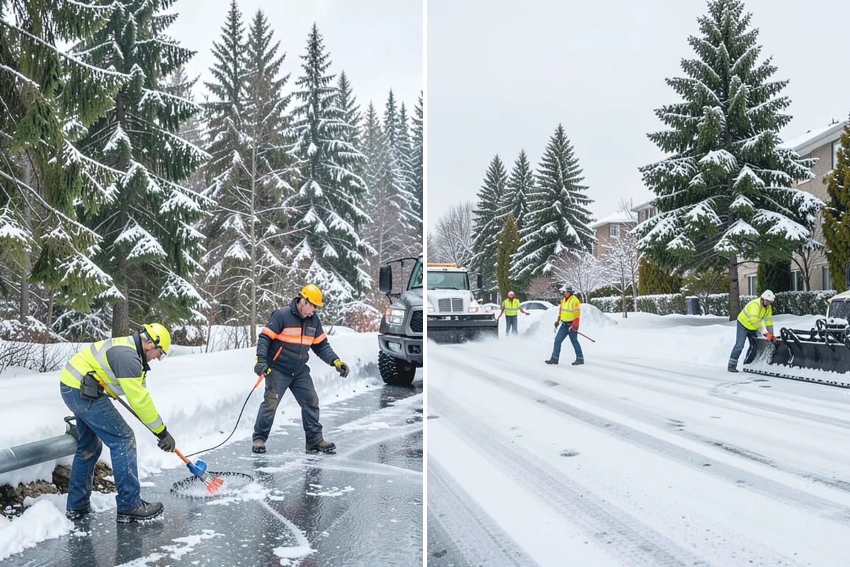 Business Park Parking Lot Snow Removal in Granite Falls, Snohomish County, WA - Map internal roads, tenant lots, and junctions across the park