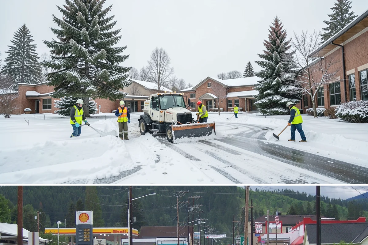 Business Park Parking Lot Snow Removal in Granite Falls, Snohomish County, WA - Business park lots across the Puget Sound region need the most winter clearing from December through February during peak freeze...