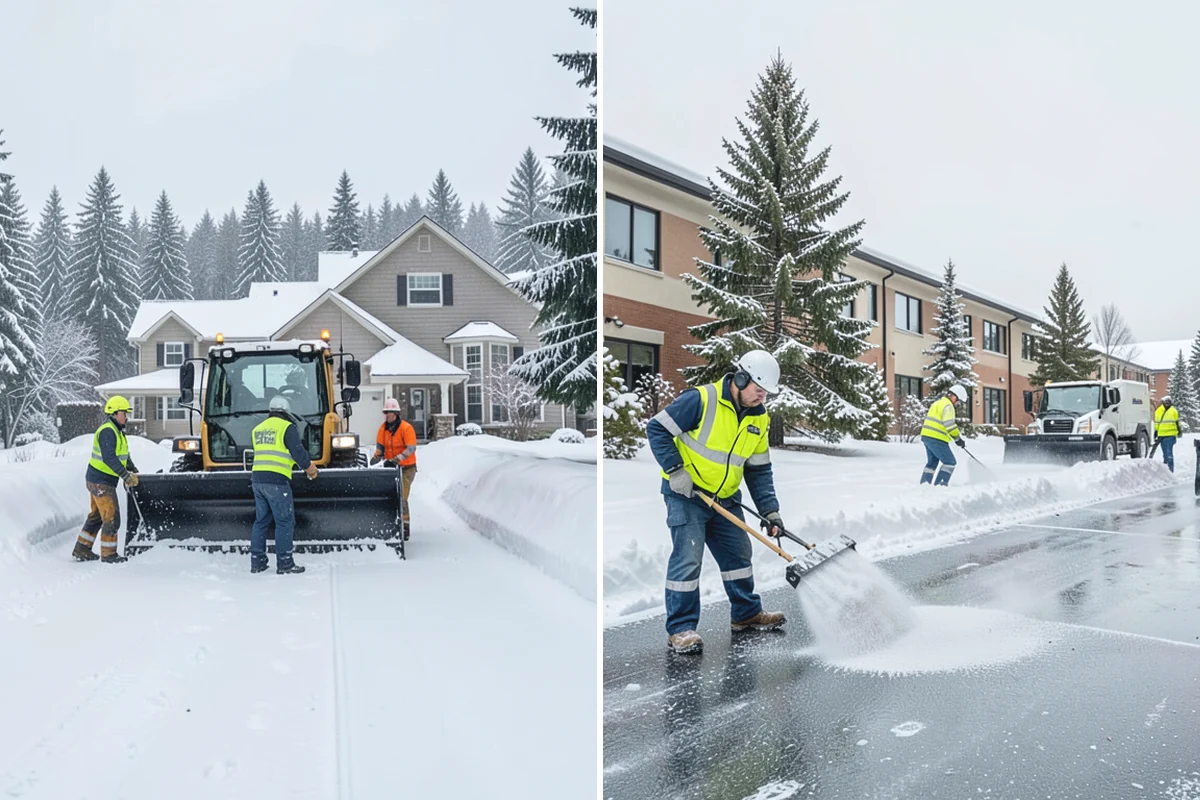 Business Park Parking Lot Snow Removal in Hamilton, Skagit County, WA - Map internal roads, tenant lots, and junctions across the park