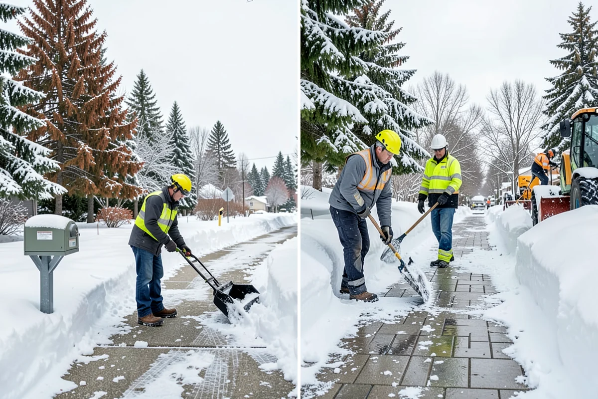Business Park Parking Lot Snow Removal in Hunts Point, King County, WA - Map internal roads, tenant lots, and junctions across the park