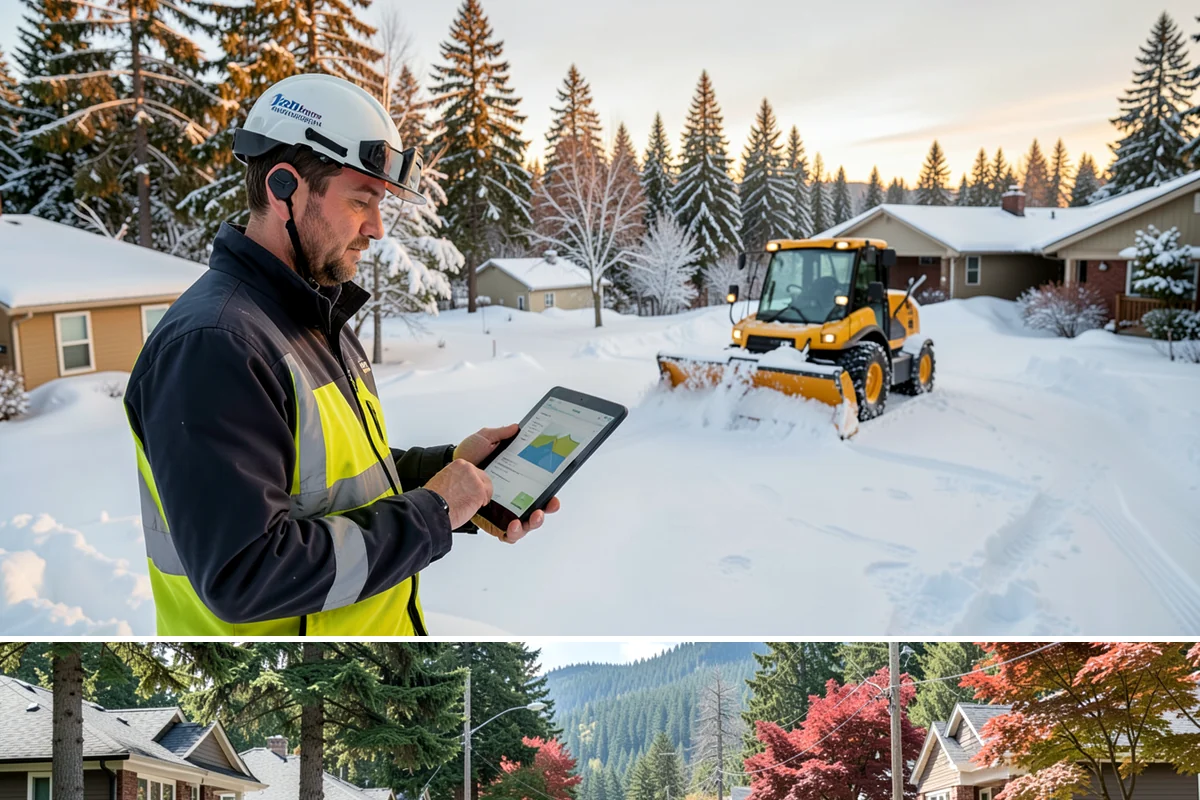 Business Park Parking Lot Snow Removal in Hunts Point, King County, WA - Business park lots across the Puget Sound region need the most winter clearing from December through February during peak freeze...