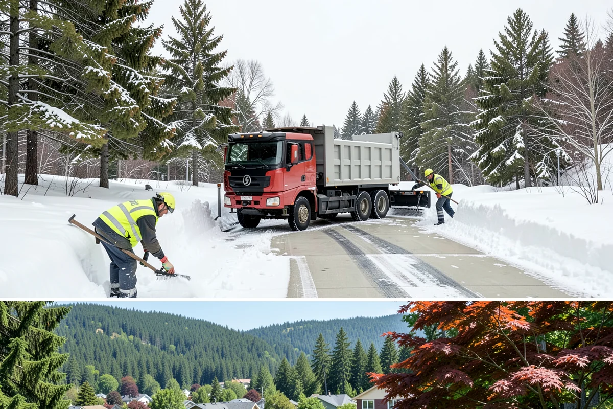 Business Park Parking Lot Snow Removal in Index, Snohomish County, WA - Business park lots across the Puget Sound region need the most winter clearing from December through February during peak freeze...