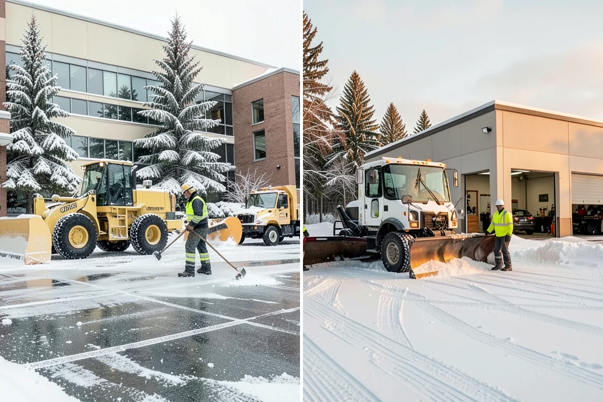 Business Park Parking Lot Snow Removal in Kenmore, King County, WA - Map internal roads, tenant lots, and junctions across the park
