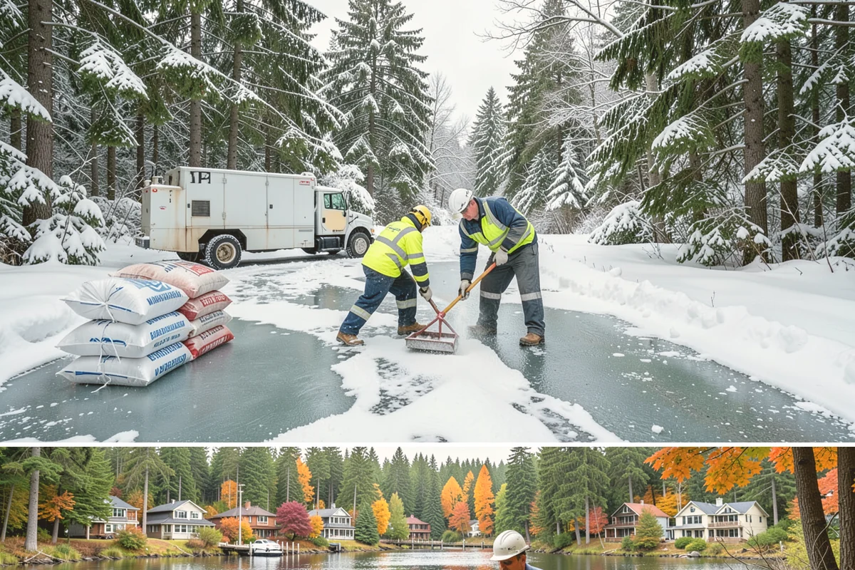 Business Park Parking Lot Snow Removal in La Conner, Skagit County, WA - Business park lots across the Puget Sound region need the most winter clearing from December through February during peak freeze...