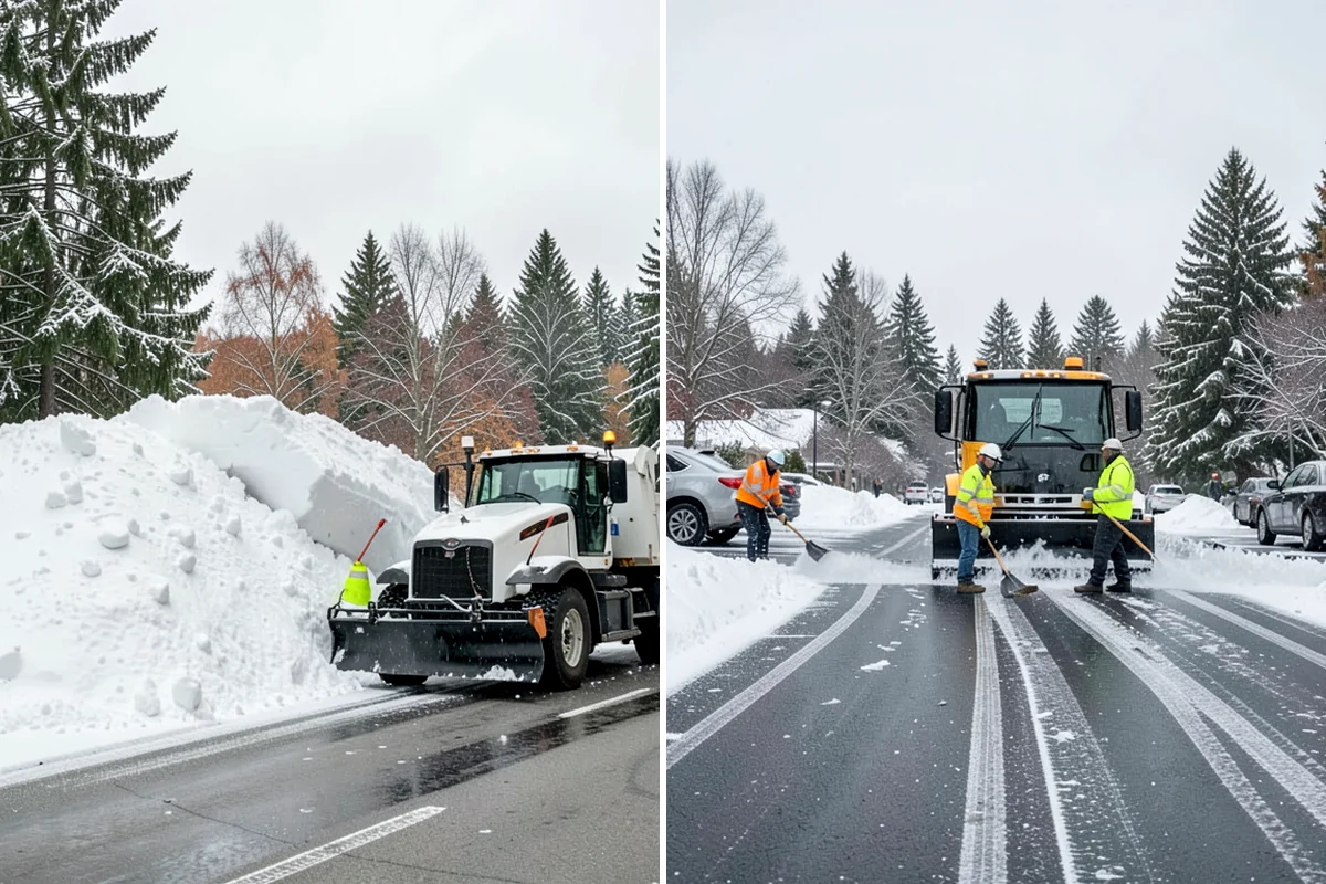 Business Park Parking Lot Snow Removal in Lyman, Skagit County, WA - Map internal roads, tenant lots, and junctions across the park