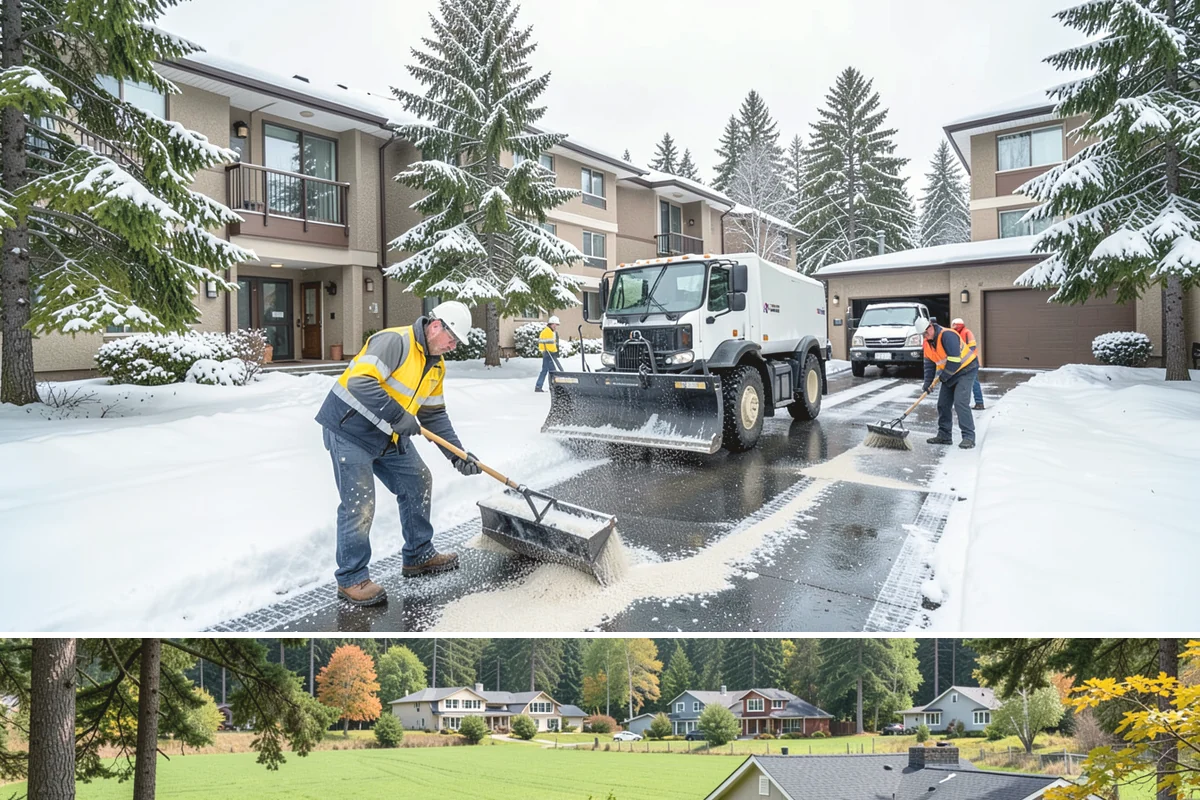 Business Park Parking Lot Snow Removal in Lyman, Skagit County, WA - Business park lots across the Puget Sound region need the most winter clearing from December through February during peak freeze...