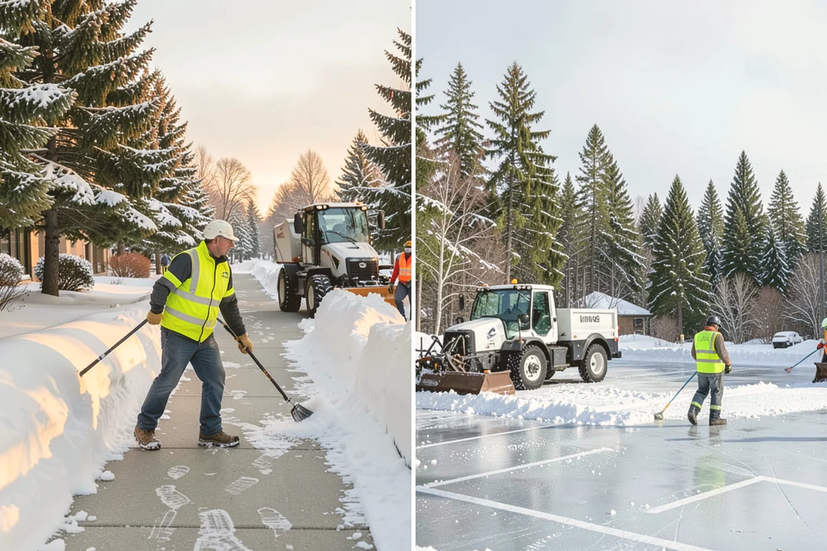 Business Park Parking Lot Snow Removal in Lynnwood, Snohomish County, WA - Map internal roads, tenant lots, and junctions across the park