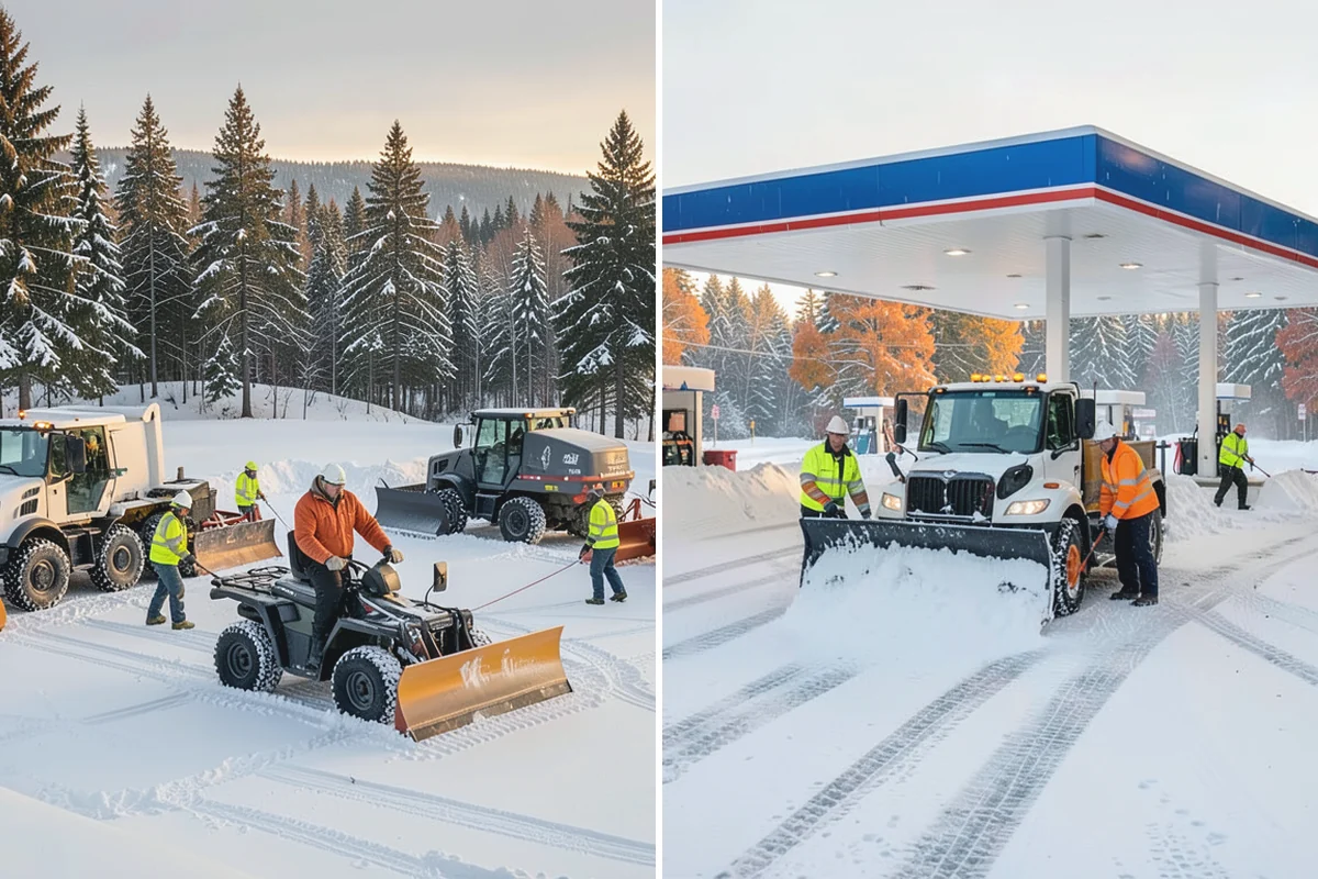 Business Park Parking Lot Snow Removal in Marysville, Snohomish County, WA - Map internal roads, tenant lots, and junctions across the park