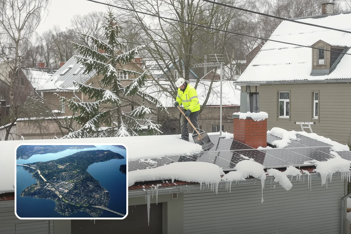 Business Park Parking Lot Snow Removal in Mercer Island, King County, WA - Shared internal roads open first so tenants can circulate