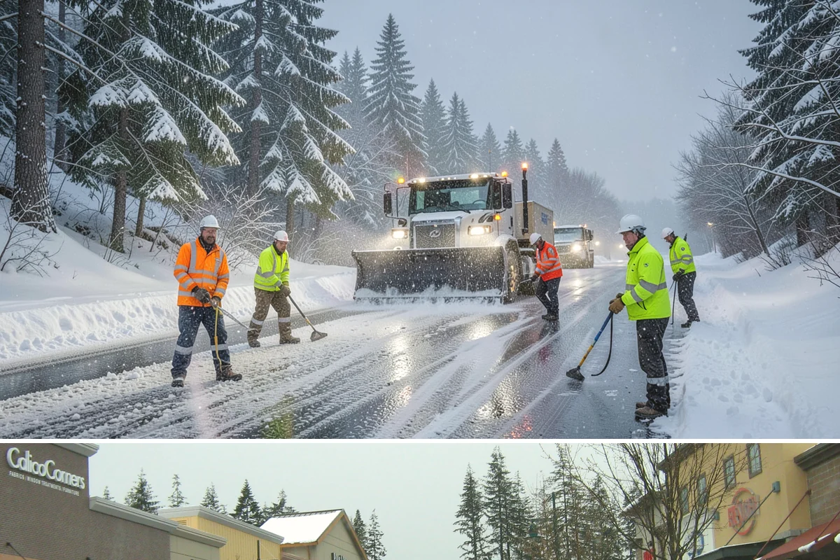 Business Park Parking Lot Snow Removal in Mill Creek, Snohomish County, WA - Business park lots across the Puget Sound region need the most winter clearing from December through February during peak freeze...