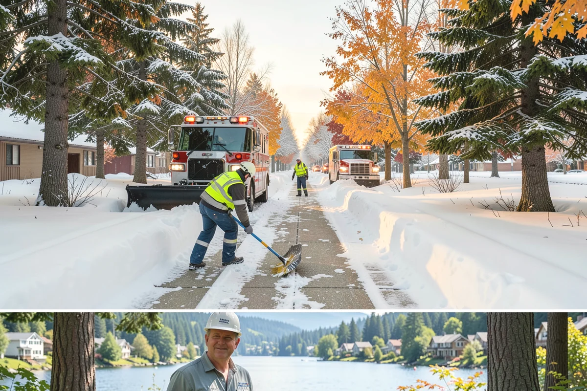 Business Park Parking Lot Snow Removal in Milton, King County, WA - Business park lots across the Puget Sound region need the most winter clearing from December through February during peak freeze...