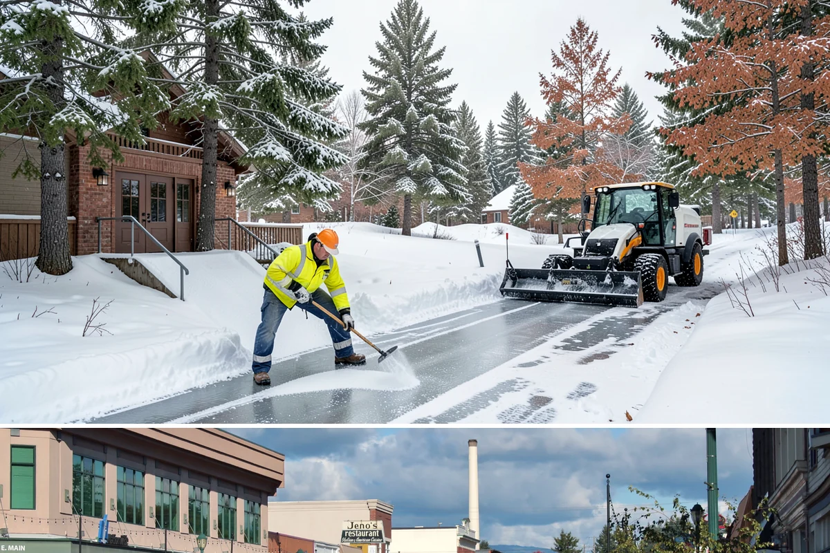 Business Park Parking Lot Snow Removal in Monroe, Snohomish County, WA - Business park lots across the Puget Sound region need the most winter clearing from December through February during peak freeze...