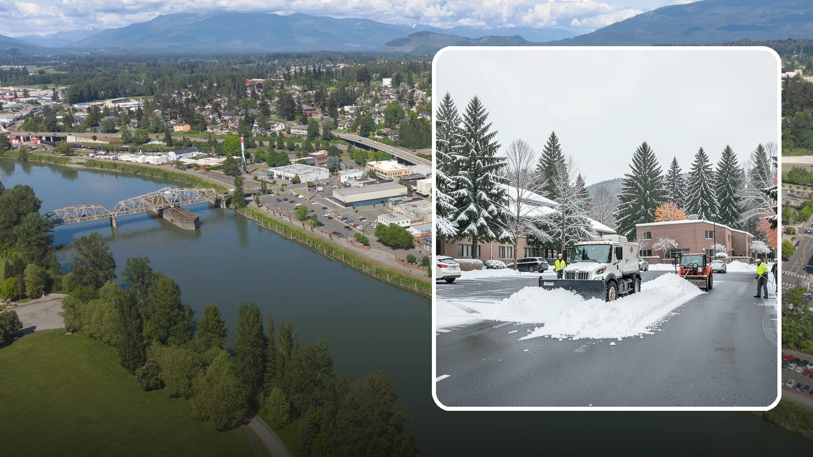 Business Park Parking Lot Snow Removal in Mount Vernon, Skagit County, WA - We clear multi-building business park lots and connecting roads so Western Washington tenants reach work in winter.
