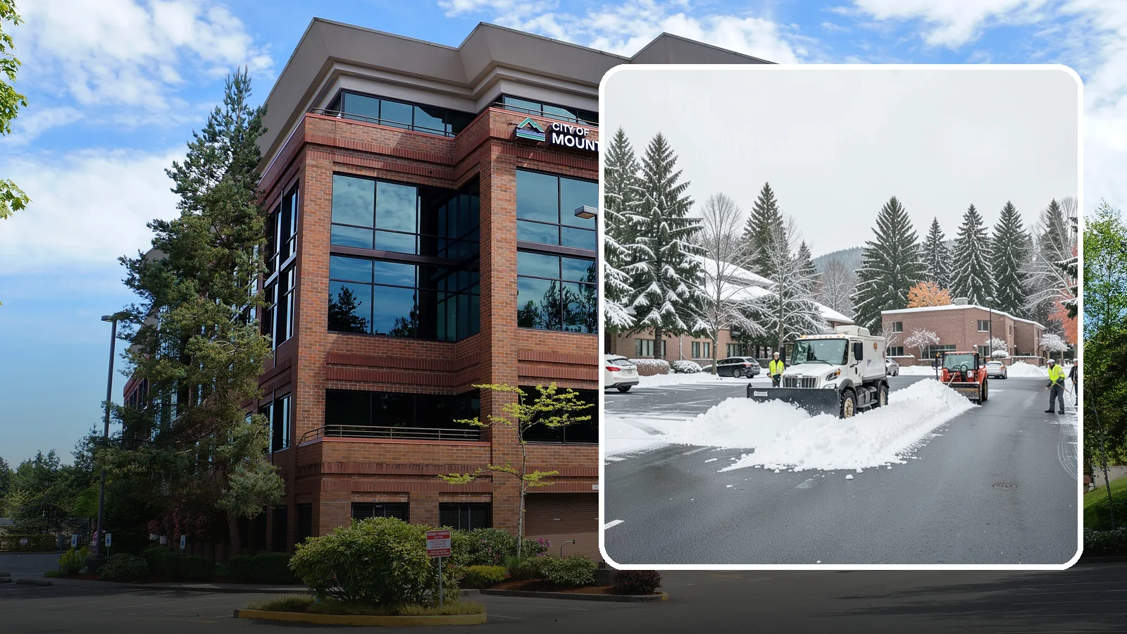 Business Park Parking Lot Snow Removal in Mountlake Terrace, Snohomish County, WA - We clear multi-building business park lots and connecting roads so Western Washington tenants reach work in winter.