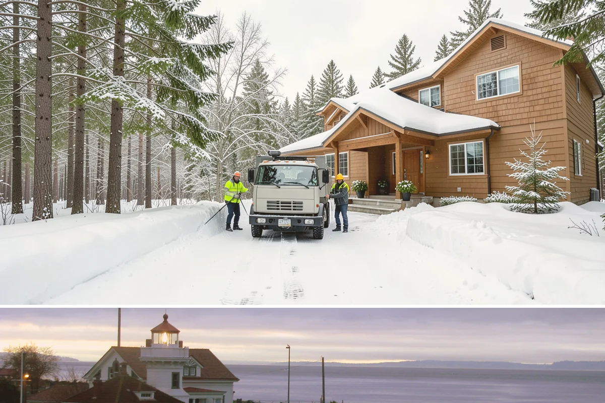 Business Park Parking Lot Snow Removal in Mukilteo, Snohomish County, WA - Business park lots across the Puget Sound region need the most winter clearing from December through February during peak freeze...