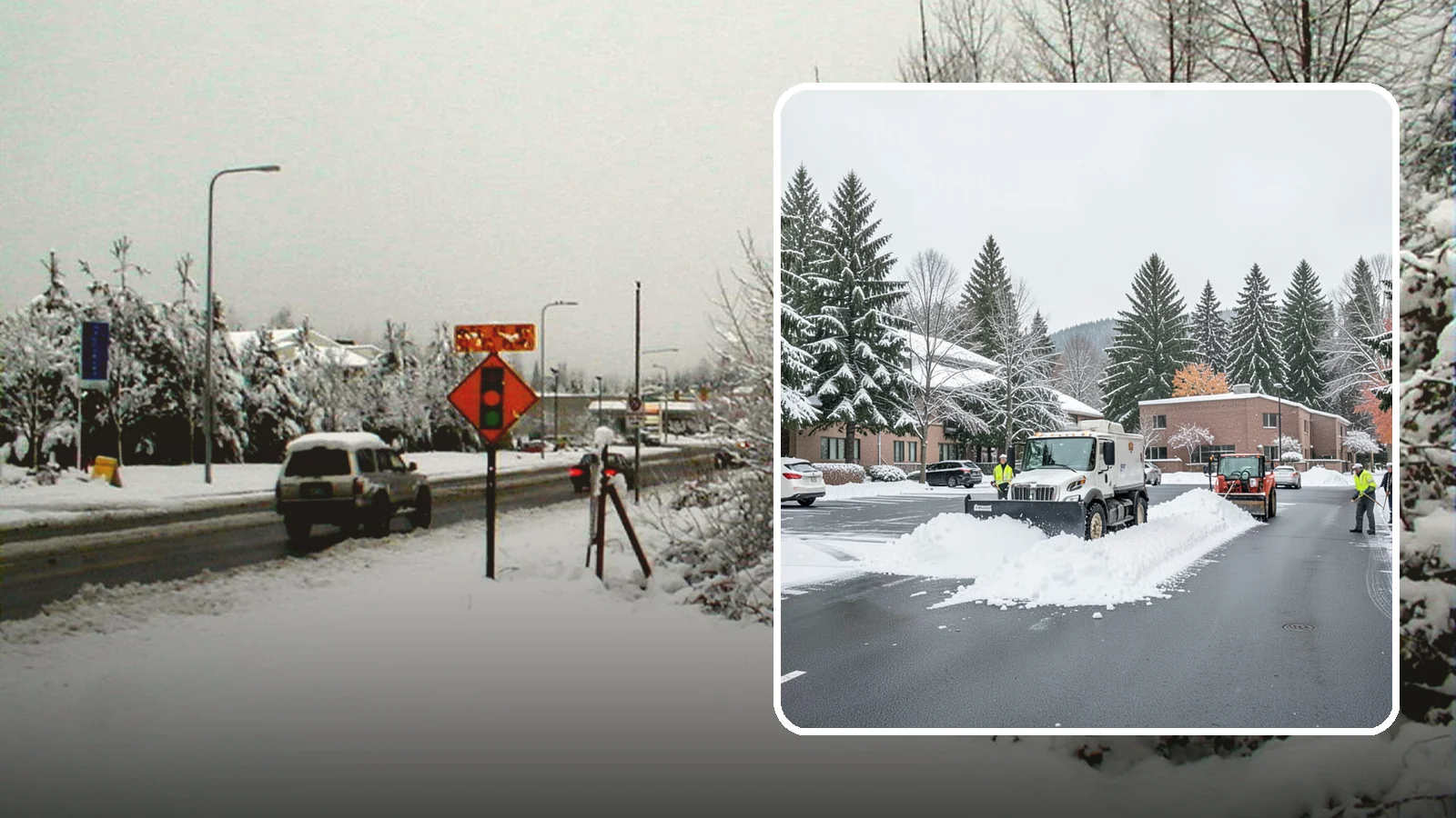 Business Park Parking Lot Snow Removal in Newcastle, King County, WA - We clear multi-building business park lots and connecting roads so Western Washington tenants reach work in winter.