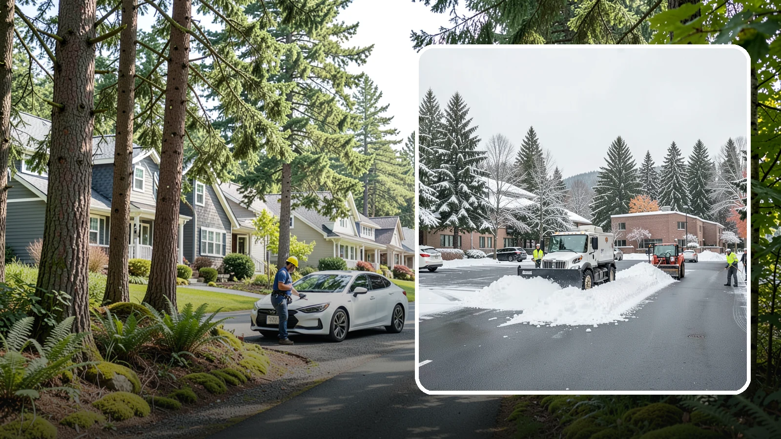 Business Park Parking Lot Snow Removal in Normandy Park, King County, WA - We clear multi-building business park lots and connecting roads so Western Washington tenants reach work in winter.