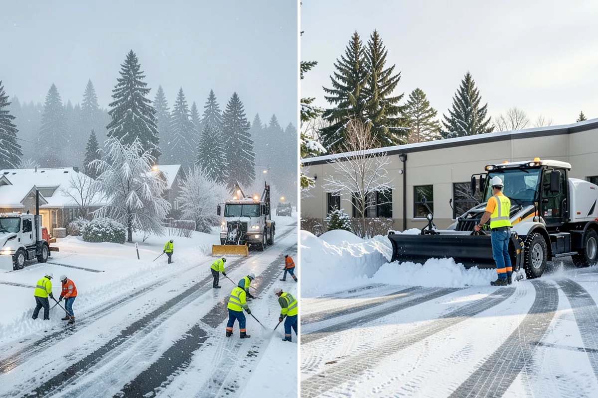 Business Park Parking Lot Snow Removal in Pacific, King County, WA - Map internal roads, tenant lots, and junctions across the park