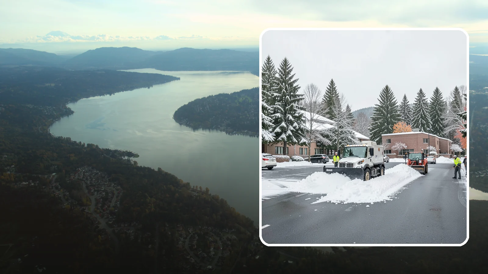 Business Park Parking Lot Snow Removal in Sammamish, King County, WA - We clear multi-building business park lots and connecting roads so Western Washington tenants reach work in winter.