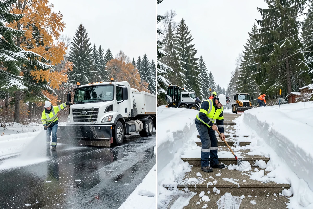 Business Park Parking Lot Snow Removal in Sedro-Woolley, Skagit County, WA - Map internal roads, tenant lots, and junctions across the park