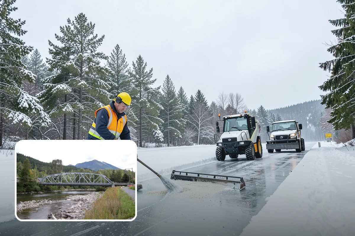 Business Park Parking Lot Snow Removal in Skykomish, King County, WA - Shared internal roads open first so tenants can circulate