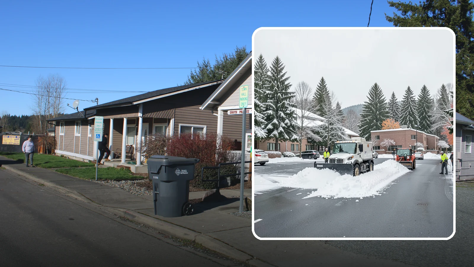 Business Park Parking Lot Snow Removal in South Prairie, Pierce County, WA - We clear multi-building business park lots and connecting roads so Western Washington tenants reach work in winter.
