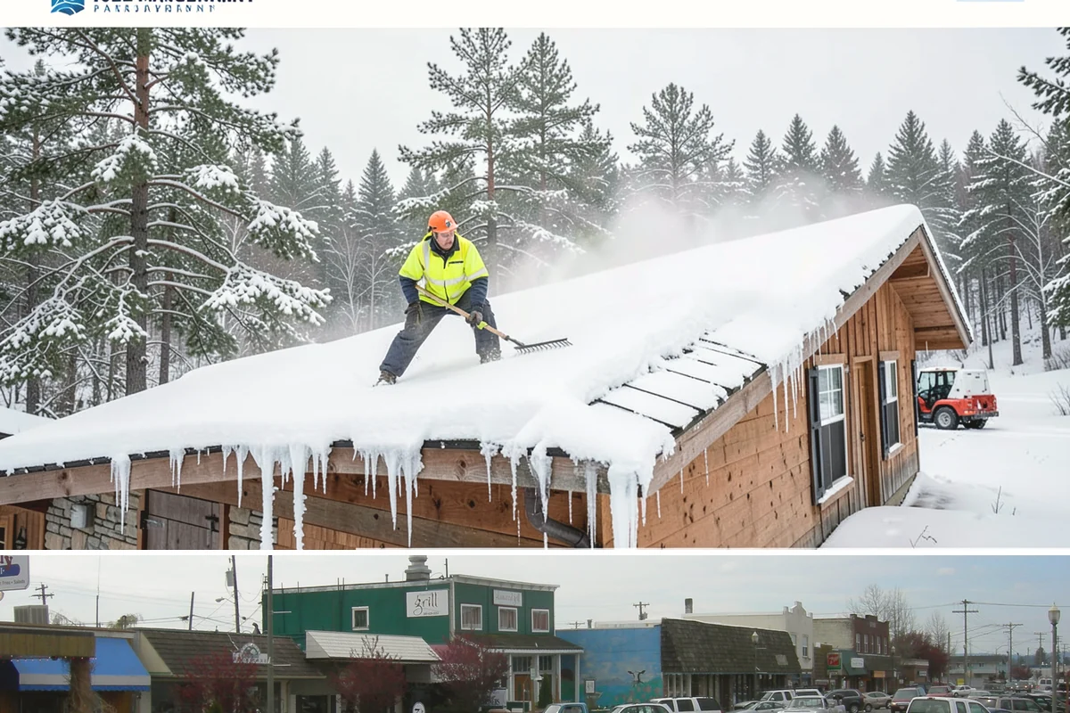 Business Park Parking Lot Snow Removal in Stanwood, Snohomish County, WA - Business park lots across the Puget Sound region need the most winter clearing from December through February during peak freeze...