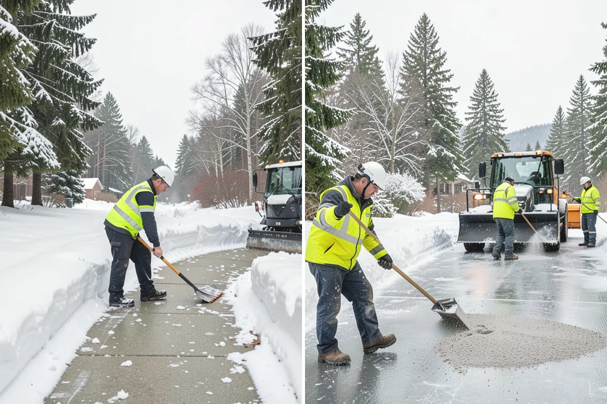 Business Park Parking Lot Snow Removal in Tukwila, King County, WA - Map internal roads, tenant lots, and junctions across the park